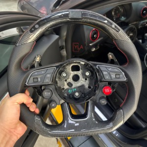 Accesorios Personalizados para Automóviles, Volante Negro Brillante para <span class=keywords><strong>Audi</strong></span> A6 A7 A8 S6 S7 S8 C8 2018 2019 2020 2021 2022 <span class=keywords><strong>2023</strong></span> - Product Image 6