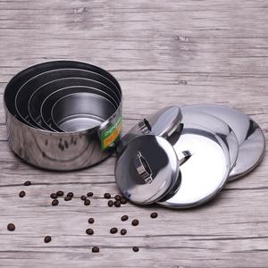 Stainless Steel Food Container Double Layer Airtight Spill Proof <b>Lunch</b> <b>Box</b> Cylinder Shape Solid Color - Product Image 3