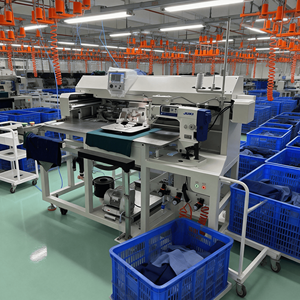 จักรเย็บผ้าอุตสาหกรรม JUKI แบบอัตโนมัติเต็มรูปแบบ ไม่ต้องรีด สำหรับเย็บกระเป๋า กางเกงยีนส์และเสื้อเชิ้ต ความเร็วสูง 3200 จุดต่อนาที - Product Image 1