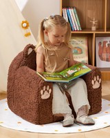 Fauteuil enfant personnalisé en tissu ultra-doux, motif ours brun mignon, écologique, idéal pour chambre à coucher, cadeaux d'anniversaire et de Noël