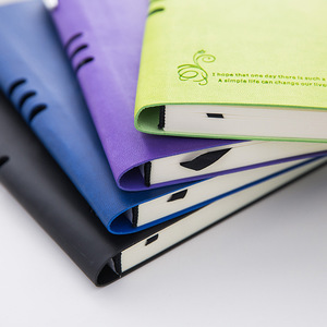 Cuadernos de escritura caligráficos universitarios al por mayor colorido A5 diario barato a granel Moleskin Pu cuero Flip up diario estudiante - Product Image 3