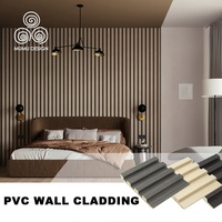 MUMU-paneles de pared de vinilo curvo para baño, azulejos 3D, revestimiento de madera de PVC para Interior acanalado, con función impermeable