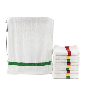 ผ้าขนหนูผ้าฝ้ายแท้ลายทาง ขนาด 38x55 ซม. รูปทรงสี่เหลี่ยมผืนผ้า สำหรับบาร์ ร้านอาหาร ปิ้งย่าง สามารถปรับแต่งได้พร้อมโลโก้ - Product Image 4