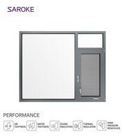 Ventanas Abatibles de Aluminio Gris 6063 T5 Impermeables para Casa con Manivela