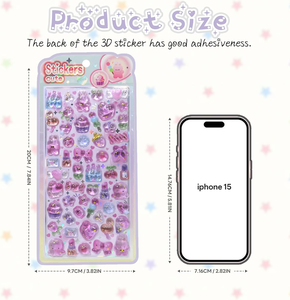 Autocollants en relief 3D personnalisés, mignons, imperméables et écologiques pour téléphones, manettes, scrapbooking et ordinateurs portables – Vente en gros - Product Image 3