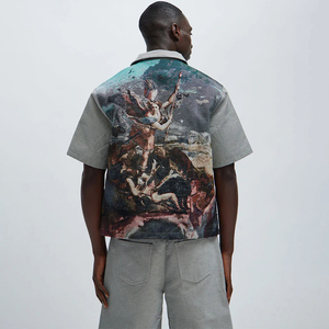 Veste pour homme en tissu jacquard léger à boutons multicolores, style streetwear, fabrication chinoise, pas cher - Product Image 4