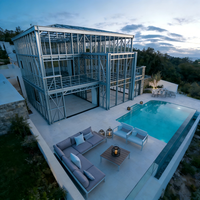 Edificio Prefabricado Personalizado de Acero Pesado, Estructura de Acero Ligero Soldada, Mansión Moderna de Lujo, Villa Prefabricada
