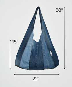 Custom Denim Fabric <strong>Patchwork</strong> Hobo Jeans Shoulder <strong>Bag</strong> Denim Shopping <strong>Bag</strong> Large Capacity Lightweight Denim Tote <strong>Bag</strong> - Product Image 6