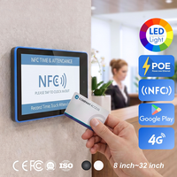 Lector de Tarjetas NFC Sin Contacto, Tableta Android de 10.1 Pulgadas con PoE y Barra LED RGB para Control de Asistencia, Compatible con SDK para Personalización de Marca