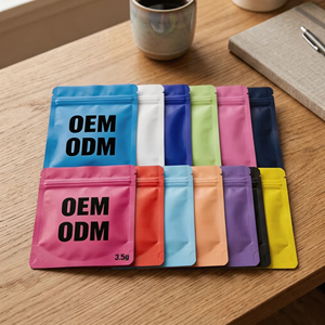 Custom Printed Small Food Plastic Packaging Edible Candy Cookie Ziplock <b>Laminated</b> Aluminum Foil Smell Proof 3.5g Black Mylar Bag - Product Image 1