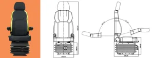 Heavy Duty Bus Driver Truck Seat With Mechanical Suspension