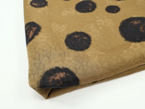 19mm sur pomme de terre renoncule kaki couleur gros pois fleur rose 100% mûrier soie soie jacquard tissu - Product Image 2