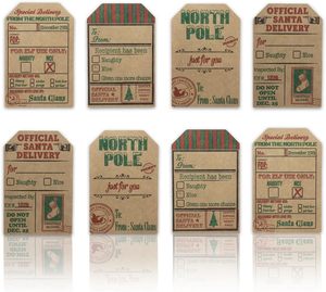 Polypropylene Santa Claus Gift Tag Stickers 2 X 3 Inch Holiday <strong>Labels</strong> <strong>Roll</strong> 100 Rustic Christmas Tags Wrapping Household - Product Image 2