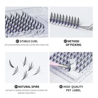 ANNAFRIS Synthétique Manga Faux Cils Comic Spire Premade Extension de Cils Ventilateurs 7mm CC Doux Plume En Forme Sans Cruauté