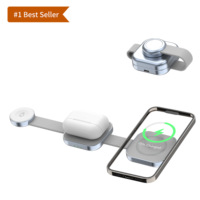 Chargeur sans fil pliable portable 3-en-1 compatible avec Samsung pour Apple iPhone montres intelligentes pour voyage prise américaine Standard