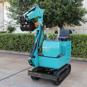 Mini-excavatrice électrique sur chenilles, faible bruit, cabine bleue, machine de terrassement compacte - Product Image 2