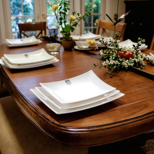 Ensemble <span class=keywords><strong>d</strong></span>'assiettes de restaurant en mélamine blanche, <span class=keywords><strong>pas</strong></span> <span class=keywords><strong>cher</strong></span>, vente en gros, pièces - Product Image 4