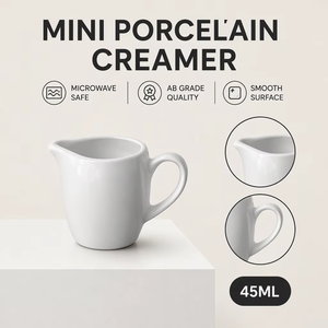 도매 45ml 미니 도자기 크리머 재고 있음 호텔 카페 레스토랑 식기용 소형 우유병 - Product Image 3