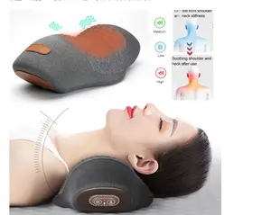 Nuova moda morbido massaggio del sonno cuscino portatile smart collo e schiena massaggiatori sollievo dal dolore vibrazioni e calore massaggiatori elettrici
