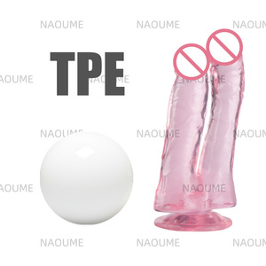 Transparence réaliste <span class=keywords><strong>gros</strong></span> <span class=keywords><strong>gode</strong></span> poussant les femmes <span class=keywords><strong>gode</strong></span> à Double tête stimulateur de point G masturbation féminine jouets sexuels pour les femmes - Product Image 4