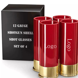 Personalizado 1,5 oz Mini Bullet Whisky Glass 12 Gauge Shot Gun Shell Vasos Barra de plástico Vasos para fiesta y celebración - Product Image 1