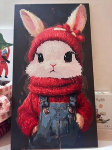 ชุดระบายสีตามตัวเลขแบบพรีเมียม ลายกระต่ายน่ารักในทุ่งเดซี่ ภาพศิลปะบนผ้าใบ ใช้งานง่ายสำหรับผู้ใหญ่และเด็กมือใหม่ - Product Image 3