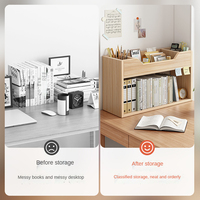 Étagère Simple en bois massif sur le bureau, petit meuble de rangement pour dortoir étudiants