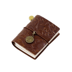 Wholesale Mini Journal Cover Writing Notebook Handmade Vintage Real <b>Leather</b> Notebook Student Gift Hand Book - Product Image 3
