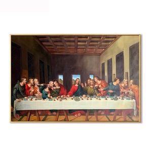 <span class=keywords><strong>Pintura</strong></span> <span class=keywords><strong>al</strong></span> Óleo Clásica Europea Pintada a Mano <span class=keywords><strong>de</strong></span> Jesús, La Última Cena, sobre Lienzo para Decoración, Retrato Impresionista, Pinturas Famosas - Product Image 1