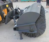 Straßenwischmaschine mit Winkelverstellung, Hydraulisch Einstellbare Winkelbürste, Anbaugerät für Kompaktlader, Ausrüstung für Schnee, Sand, Staub und Bauarbeiten