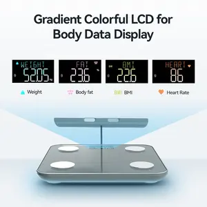 180kg New Glass 8 Sensor Bmi Body Fat Analyze Personal Electronic Scale Smart Digital Scale Body Composition Smart Scale