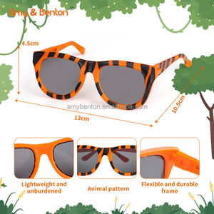 ジャングルアニマルサングラスグラスキッズサングラスパーティーの好意ワイルドガールボーイアイウェアタイガーゼブラチーターグラス誕生日パーティー用 - Product Image 4