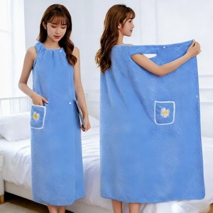 Toalla de Baño MHK para Mujer, Tipo Bata, Absorbente, para Secar el Cabello, Estilo Largo, Lavable - Product Image 3