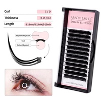 Ekstensi bulu mata individual klasik datar kasmir sintetis super matte 0,15mm buatan tangan profesional natural