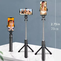 Vente en gros - Trépied mini pour selfie en aluminium, support de téléphone portable 3-en-1, télécommande, flexible et portable pour le direct