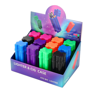 Estuche con tapa abatible de nuevo diseño 6 en 1 para encendedor <span class=keywords><strong>Bic</strong></span>, ligero y pequeño, fácil de guardar y transportar, accesorios para fumar. - Product Image 2