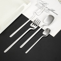 Ensemble de couverts de luxe en acier inoxydable 304 de haute qualité, style américain, finition mate, cuillère, fourchette, couteau pour mariage, restaurant, hôtel