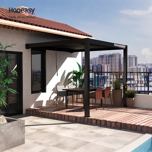 <span class=keywords><strong>Pergola</strong></span> <span class=keywords><strong>bioclimatique</strong></span> Hooeasy pour jardin extérieur, murale, 3m x 3m, 3m x 4m, à toit à lames orientables monocouche - Product Image 4