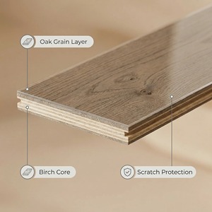 <span class=keywords><strong>Laminado</strong></span> <span class=keywords><strong>de</strong></span> <span class=keywords><strong>Roble</strong></span> Resistente a los Arañazos con Sustrato <span class=keywords><strong>de</strong></span> Abedul Ruso para Pisos <span class=keywords><strong>de</strong></span> Oficinas, Escuelas, Salas <span class=keywords><strong>de</strong></span> Estar, Exteriores y Sótanos - Product Image 4