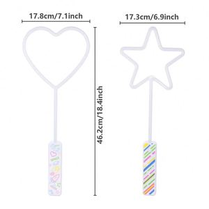 <b>LED</b> Neon Heart-Shaped Batons Glowing Stick Decorations Flashing Party <b>Lights</b> for Graduation Halloween Christmas Weddings-Plastic - Product Image 6