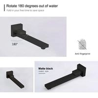 Ensemble de robinetterie sanitaire noir mat pour salle de bain, mitigeur mural encastré avec jet de pluie doux