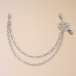 <b>Cross</b> Pendant Waist <b>Chain</b> Tibetan Silver Metal <b>Chain</b> Hip Hop Street Fashion Body <b>Chain</b> Unisex Daily Wear - Product Image 4