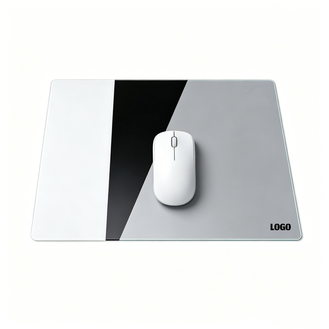 Custom Printing Tempered Glass Gaming Mousepad Speed and Control Tyoe Esport Mouse Mat with Full Silicone Base OEM
