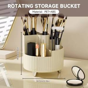 360 Rotating Makeup Organizer for Vanity with Brush Holder, <b>Large</b> Spinning Cosmetic Storage <b>Box</b> for Countertop Bathroom Dresser - Product Image 6