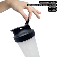 Bouteille en plastique de qualité alimentaire, classique, personnalisé, 20 onces, salle de sport, fitness, entraînement, shaker, gobelet avec boule de mélange