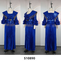 H & D S10890 robes africaines à la mode robe à paillettes décontractée pour robe de banquet de fête dame