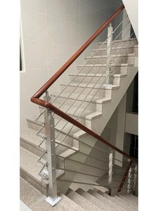 Thép không gỉ tay vịn bệnh viện mua sắm rào cản giao thông xây dựng khu dân cư thoát hiểm sắt rèn cầu thang lan can - Product Image 5