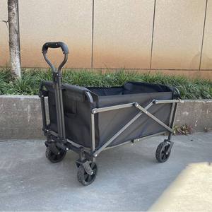 双层易移动铝制折叠车重型购物车，带四轮平台结构 - Product Image 4