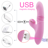 Kostenloser Versand in den USA Heizung Clit Sucker Vagina Clitoris Stimulator Teleskop Schub Saugen Vibrator Dildo Maschine