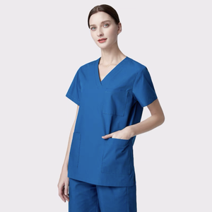 Conjunto de uniforme médico de dentista de poliéster de algodón elástico a la moda de fábrica - Product Image 5